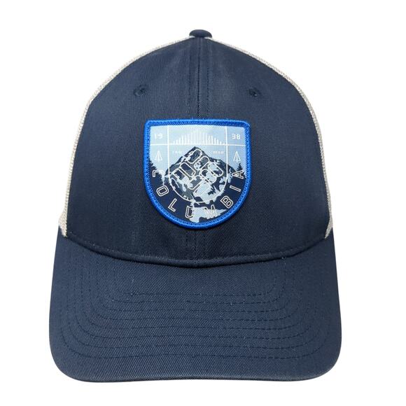 Columbia Patch Snapback Mesh Back Trucker Hat Blue One Size Colorblock - Picture 1 of 8